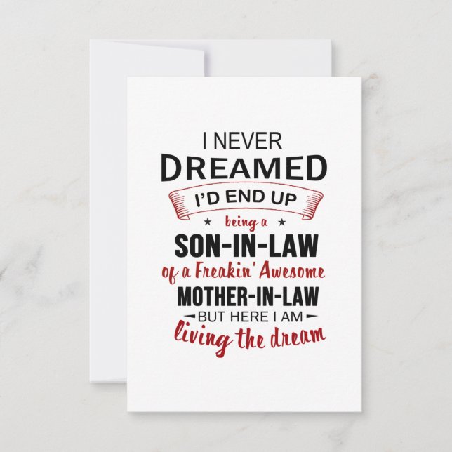 Jag drömde aldrig om att jag skulle bli svärson inbjudningar (Framsida)