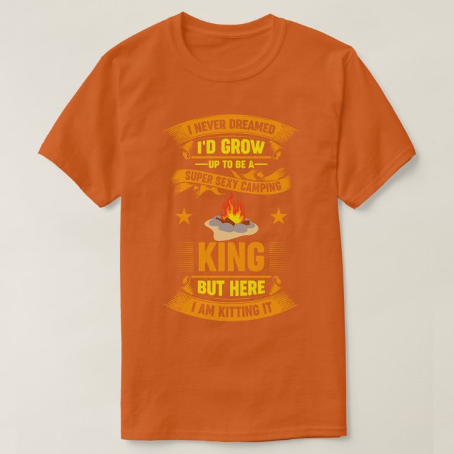 Jag drömde aldrig om ID Groed Up Camping Camper ut T Shirt (Design framsida)