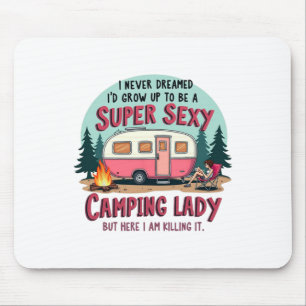 Jag Drömde Aldrig Super Y Camping Dam Krossar Det Musmatta