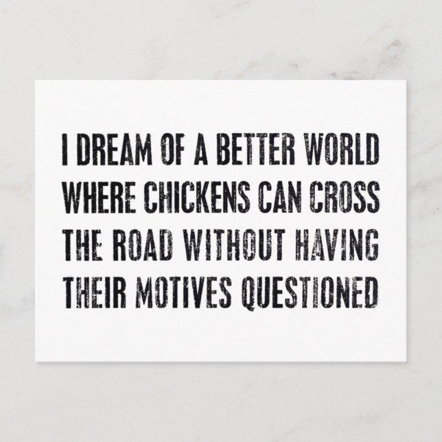 Jag drömde om en bättre värld.. vykort (Framsida)