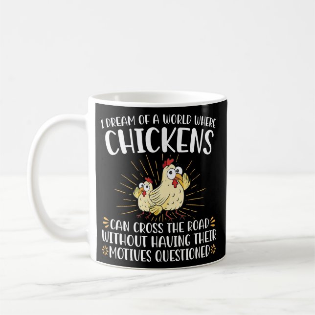 Jag drömde om en värld där kycklingar kan Kor Kaffemugg (Vänster)
