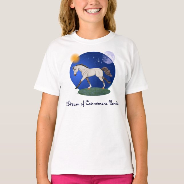 Jag drömmer om Connemara Ponies Tee Shirt (Framsida)