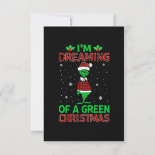 Jag drömmer om en grönt-juldesign inbjudningar