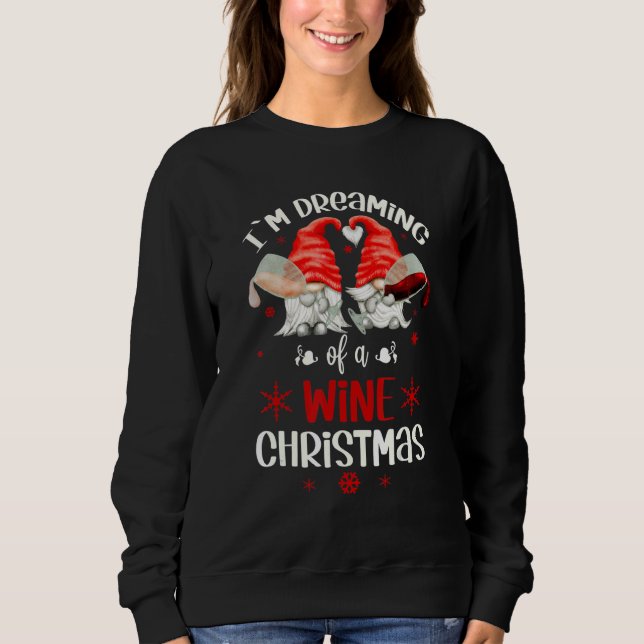 Jag drömmer om en julgran i Vin för Julafton T Shirt (Framsida)