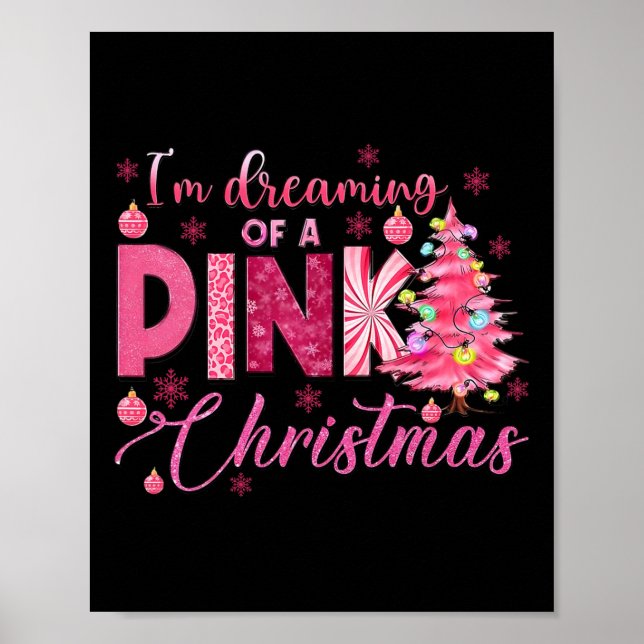 Jag drömmer om en Rosa julklapp Rosa Kristus Poster (Framsidan)