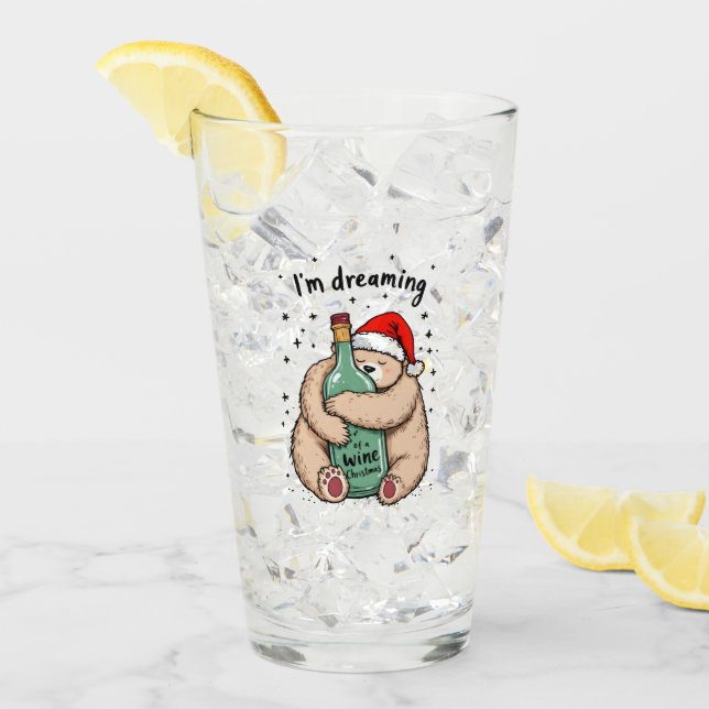 Jag drömmer om en Vin-jul Glaskopp (Framsida Ice)