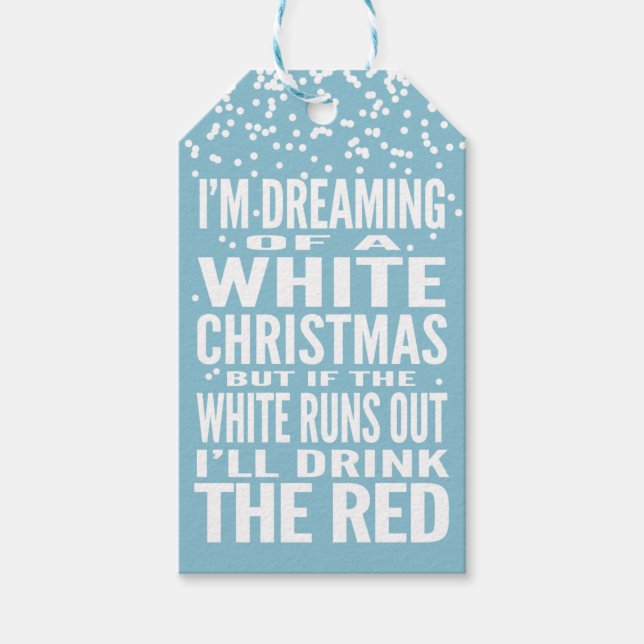 Jag drömmer om en vit jul-Anpassningsbar Vin Presentetikett (Framsidan)