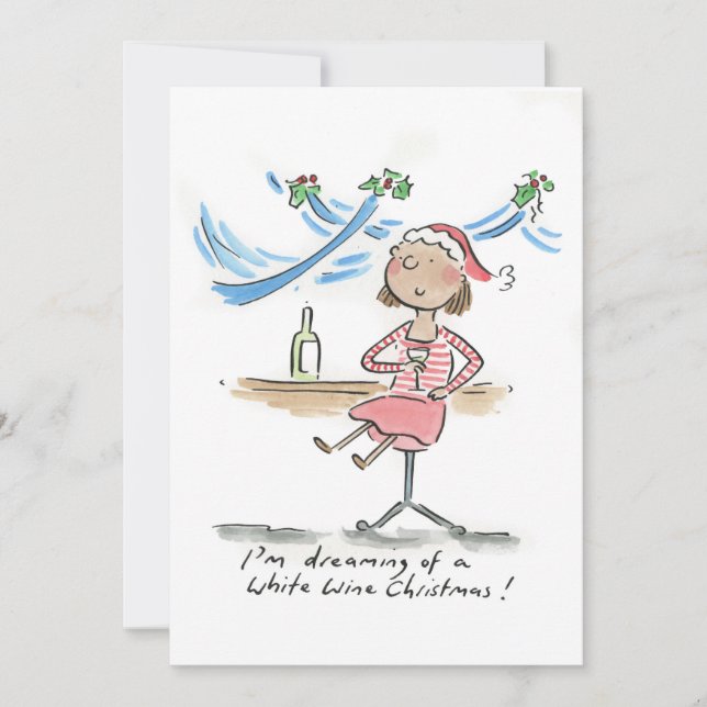 Jag drömmer om en vit jul i vin inbjudningar (Framsida)