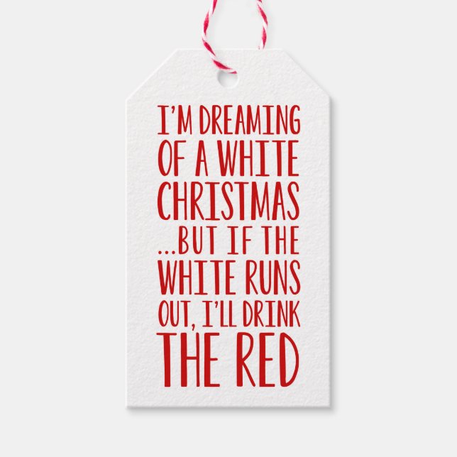 Jag drömmer om en vit jul presentetikett (Framsidan)
