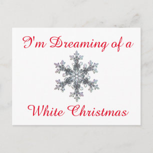 Jag drömmer om en vit jul - Snö flake Helg Vykort