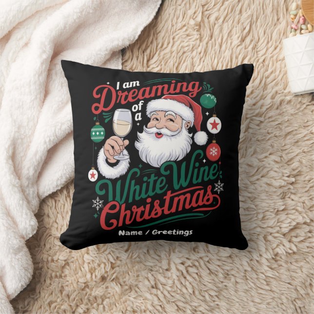 Jag drömmer om en vitvin-Christmas Kudde (Filt)