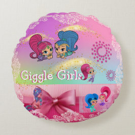Jag drömmer om Jeannie Giggle Girls Round Pillow Rund Kudde