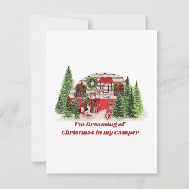 Jag drömmer om jul i min husbil på en julkort (Framsida)