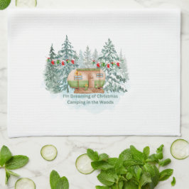 Jag drömmer om julcamping på en kökshandduk