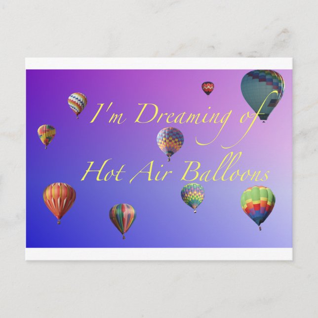 Jag drömmer om Luftballonger Vykort (Framsida)