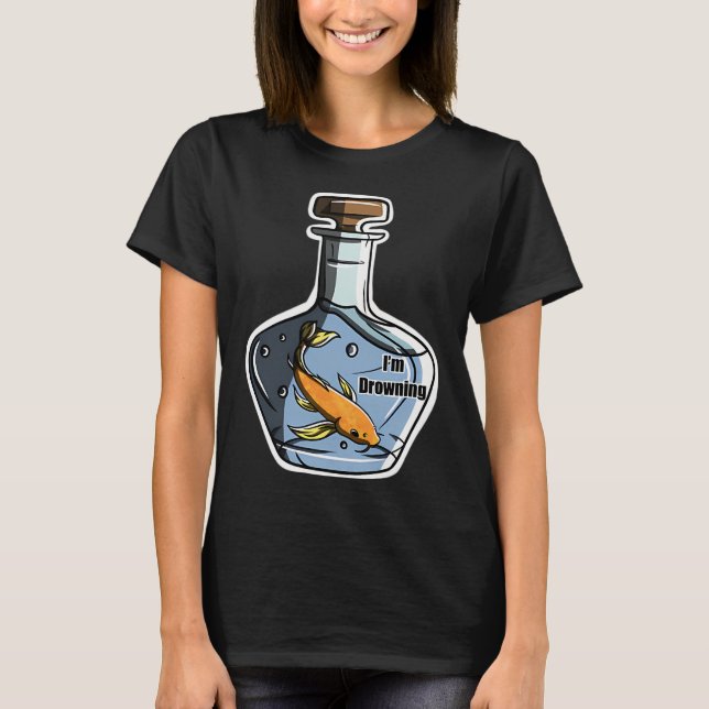 Jag drunknar, fisk t shirt (Framsida)