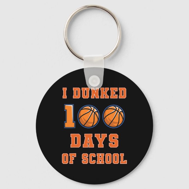 Jag Dunked 100 dagar av basket i skolan 100 dagar Nyckelring (Framsida)