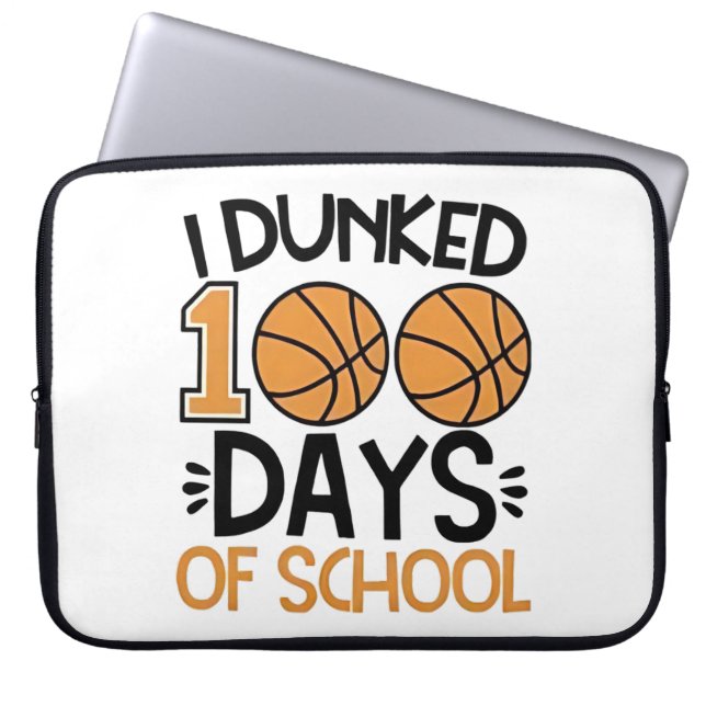 Jag Dunked 100 dagar av School Basketball Player Laptop Fodral (Framsidan)