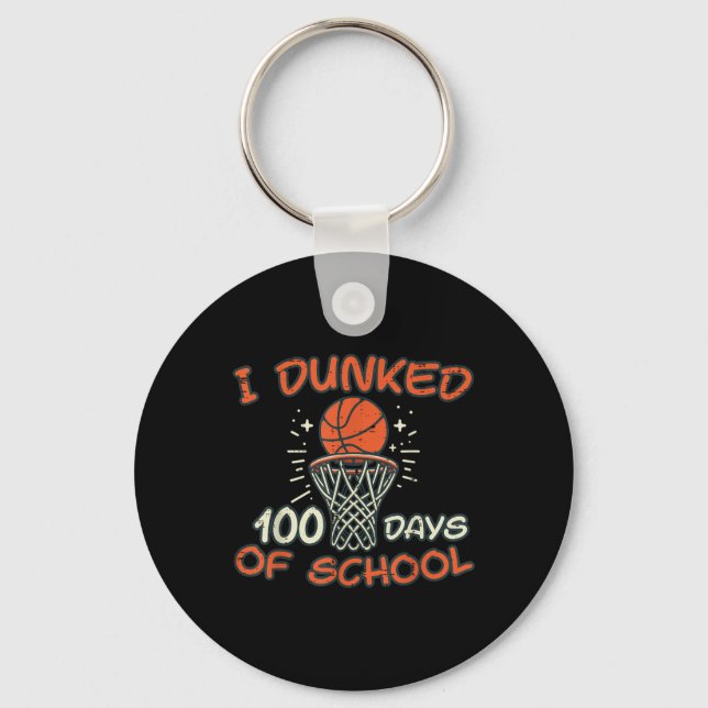 Jag Dunked 100 dagars skolbasket 100 dagar Manar Nyckelring (Framsida)