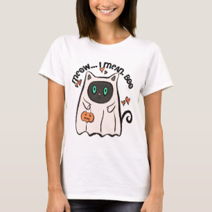 Jag Elak, Boo! Black Cat Ghost Halloween Mugg T Shirt