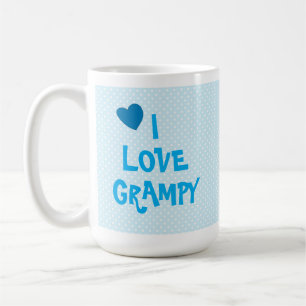 Jag (eller VI) älskar Grampy med Blått Hjärta Kaffemugg