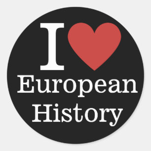 Jag ❤️ Europas historia för Studenter/fakultetens  Runt Klistermärke