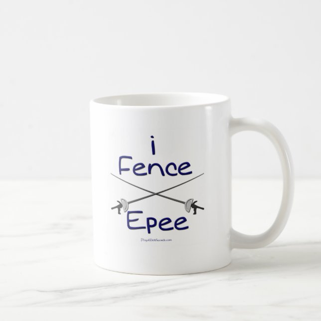 jag fäktar BLÅTT för Epee (pistolfattande) Kaffemugg (Höger)