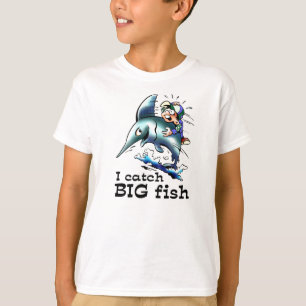 Jag fångar roliga ungeT-tröja för den stora fis T-shirt