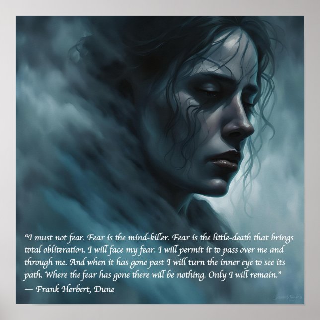 "Jag får inte vara rädd." Dune Poster (Framsidan)