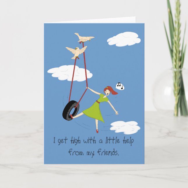 Jag får kick med lite en hjälp från min vänner kort (Framsida)