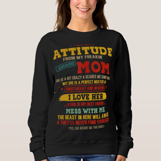 Jag får min attityd från min Freaking Fantastisk M T Shirt (Framsida)