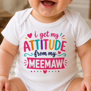 Jag Får Min Attityd Från Min Meemaw Kroppsoverall T Shirt