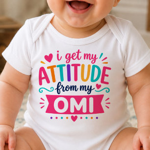 Jag Får Min Attityd Från Min Omi Bodysuit T Shirt