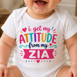 Jag Får Min Attityd Från Min Zia Kroppsoverall T Shirt