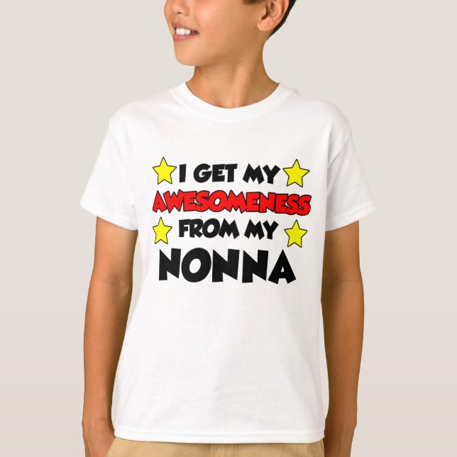 Jag får min Awesomeness från min Nonna T-shirt (Framsida)