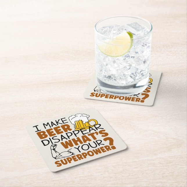 Jag får öl att försvinna underlägg papper kvadrat (Insitu)