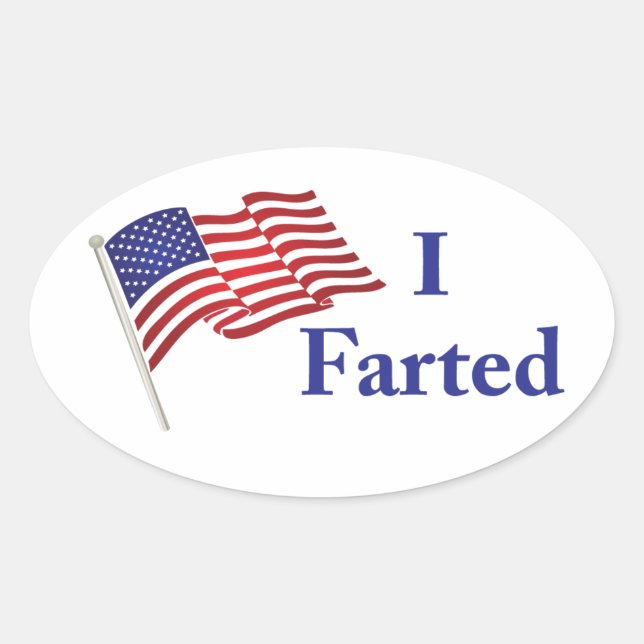 Jag Farted Sticker Ovalt Klistermärke (Framsida)