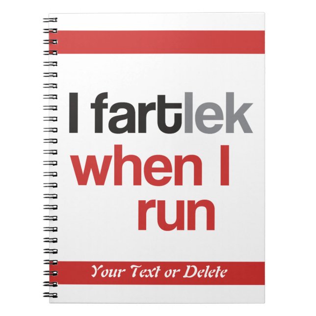 Jag FARTlek när jag Springa © - Funny FARTlek Typo Anteckningsbok (Framsidan)