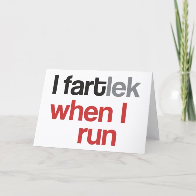 Jag FARTlek när jag Springa © - Funny Springer, te Kort (Framsida)