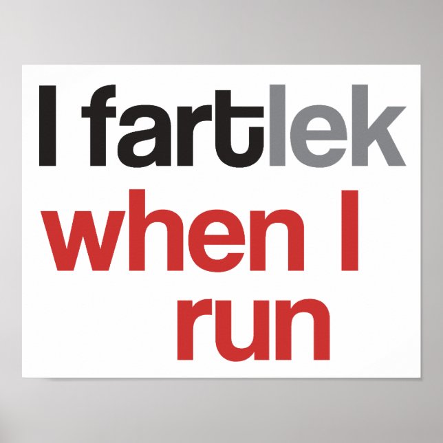 Jag FARTlek när jag springer © - Roligt FARTlek Poster (Framsidan)