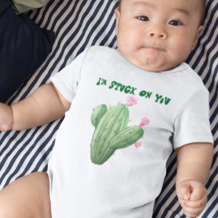 Jag fastnar på dig kaktus baby jumper akvarell t shirt