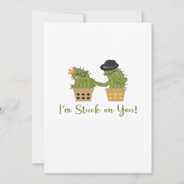 Jag Fastnar På Dig Rolig Valentine Leken Design  Julkort (Framsida)