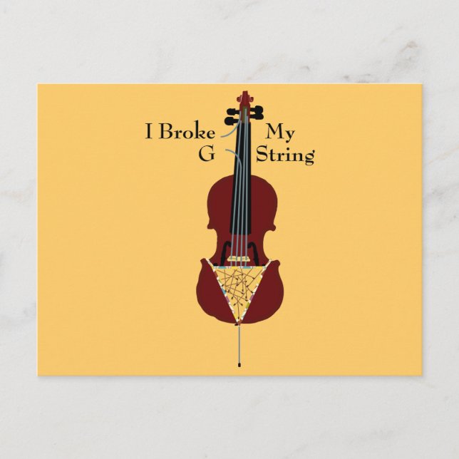 Jag Fattiga min G String (Cello) Vykort (Framsida)