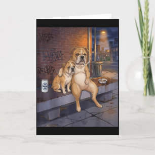 Jag Fick Den Hunden I Mig Rolig Bulldog Rökande Öl Kort