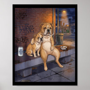 Jag Fick Den Hunden I Mig Rolig Bulldog Rökande Öl Poster