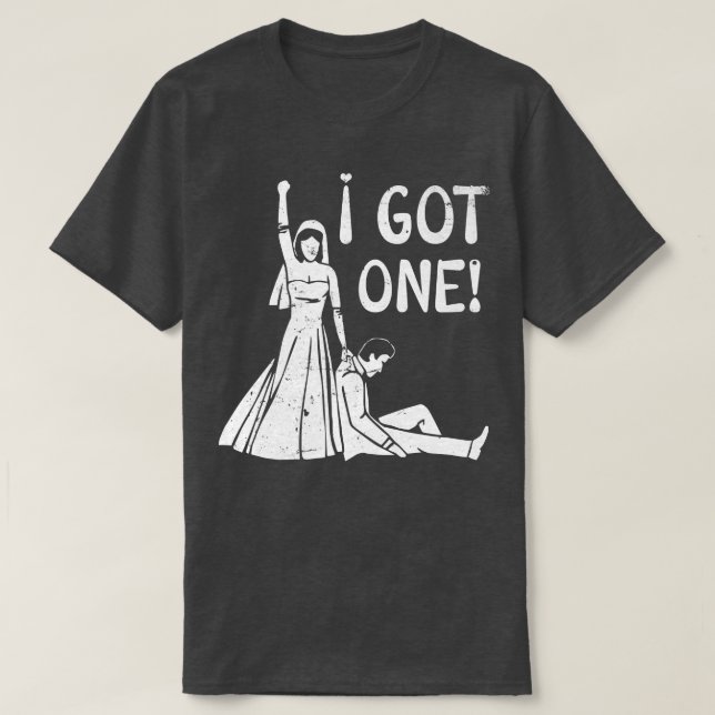 Jag Fick En Rolig Brud Spenarbröllopsfest Bröllop  T Shirt (Design framsida)