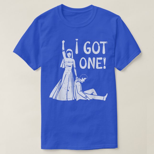 Jag Fick En Rolig Brud Spenarbröllopsfest Bröllop  T Shirt (Design framsida)