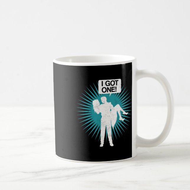 Jag Fick En Rolig Spen Bachelorfest Brud Brudgum P Kaffemugg (Höger)