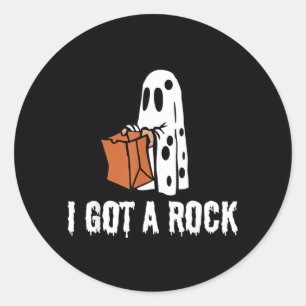 Jag Fick En Sten Halloween Runt Klistermärke
