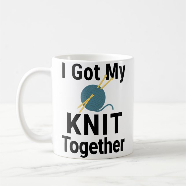 Jag Fick Min Stickning På Gång Kaffemugg (Vänster)